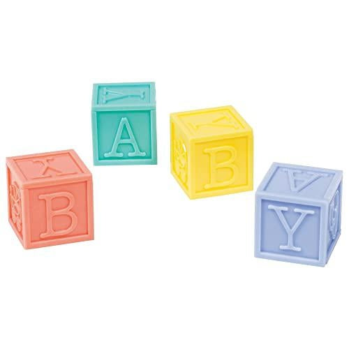 Amscan Delightful Block Baby Shower Party Charm Decors/Favors, 1 1/4" x 1 1/4"